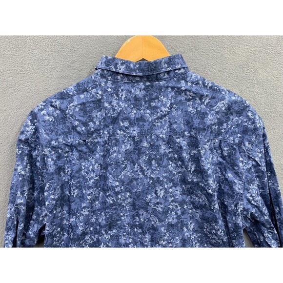 Calvin Klein Jeans Button Up Shirt Mens Size 2XL XXL Blue Floral Long Sleeve - Picture 14 of 16
